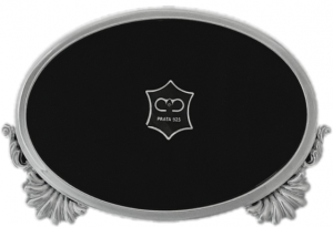 MOLDURA PRATA OVAL LISA C/PATAS