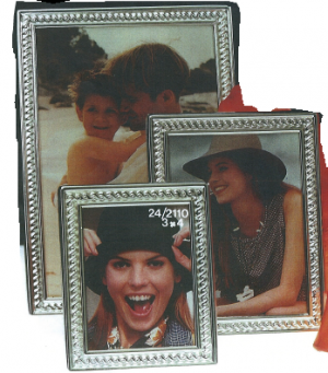 MOLDURA PRATA RECTANGULAR TRANÇA