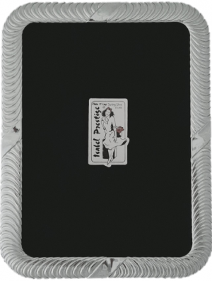 MOLDURA PRATA RECTANGULAR TRACEJADO