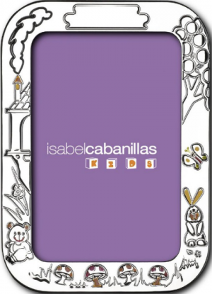 MOLDURA PRATA RECTANGULAR CRIANÇA FLORESTA