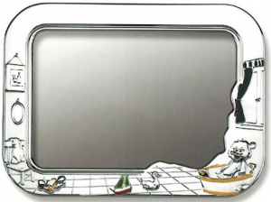 MOLDURA PRATA CRIANÇA CASA URSO