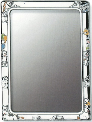 MOLDURA PRATA RECTANGULAR CRIANÇA BONECOS