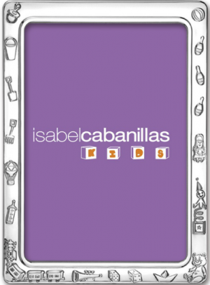 MOLDURA PRATA RECTANGULAR CRIANÇA BONECOS