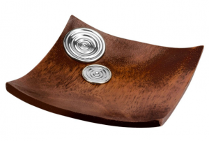 TABULEIRO MADEIRA C/APLICAÇÃO PRATA