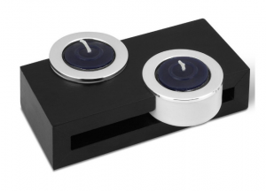 PORTA VELAS COM PRATA