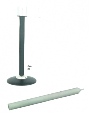 PORTA VELAS MADEIRA COM PRATA