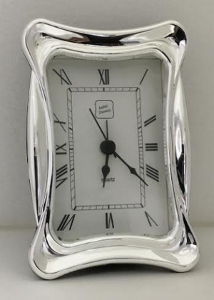 PRATA RELÓGIO DESPERTADOR RECTANGULAR