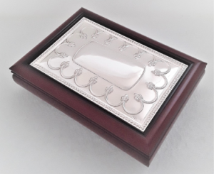 GUARDA JÓIA MADEIRA COM PRATA