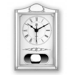 PRATA RELÓGIO DESPERTADOR CAPELA C/PÊNDULO PICOTADO