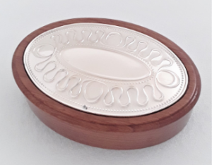 GUARDA JÓIA PRATA MADEIRA OVAL