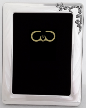 MOLDURA PRATA RECTANGULAR COM APLICAÇÃO